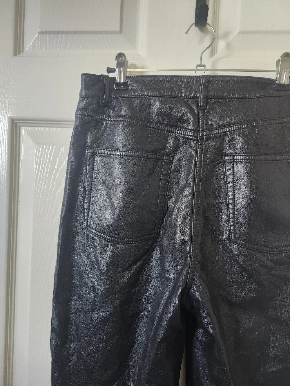 Aritzia Wilfred Melina Black Faux Leather Straight-Leg Pants